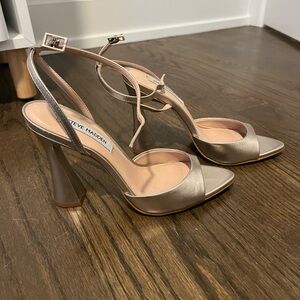 Steve Madden gold Beki ankle strap pointed toe sandals